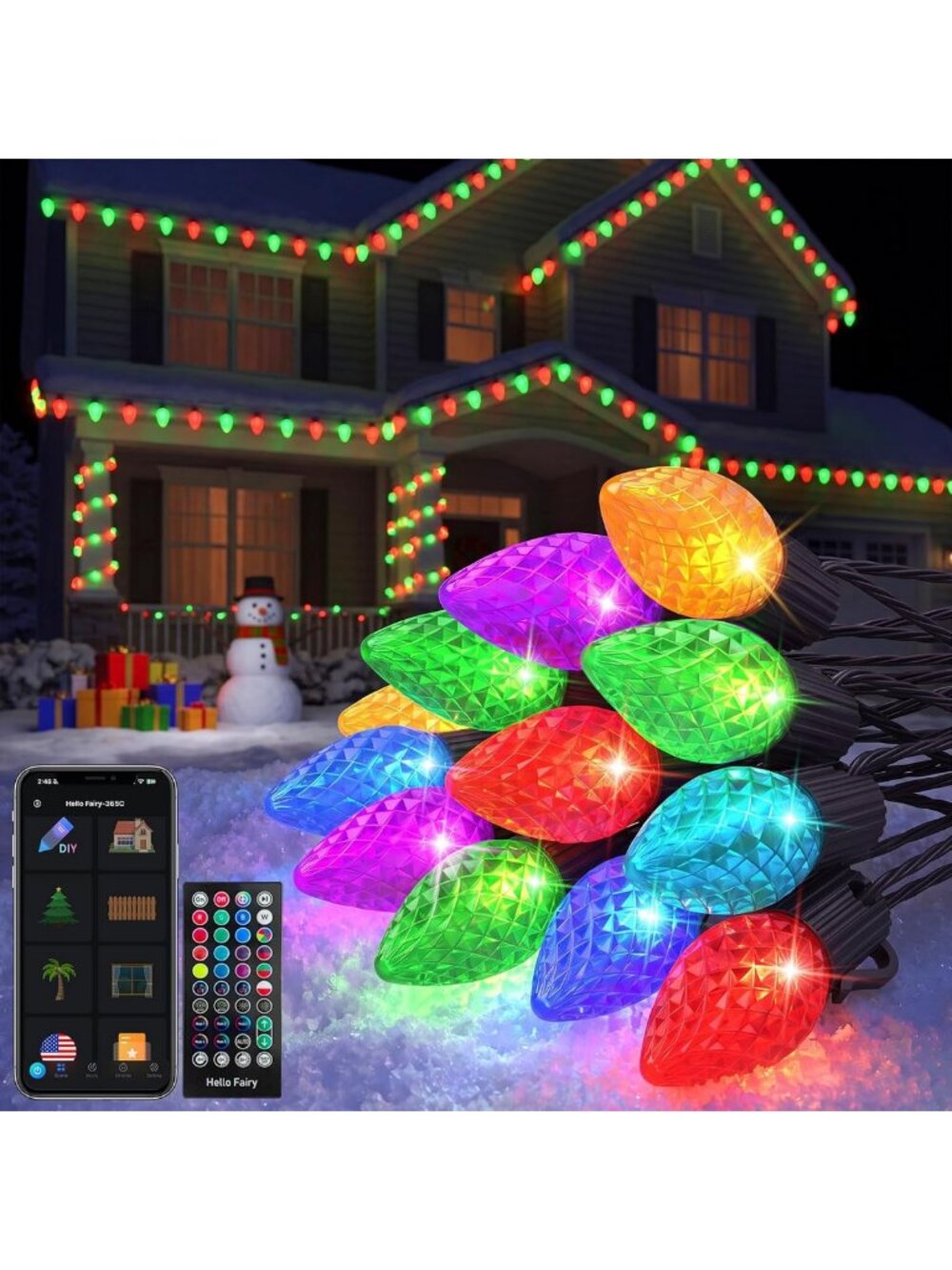 Avatar Controls Smart C9 Christmas Lights Outdoor, 123FT 150 RGB LEDs